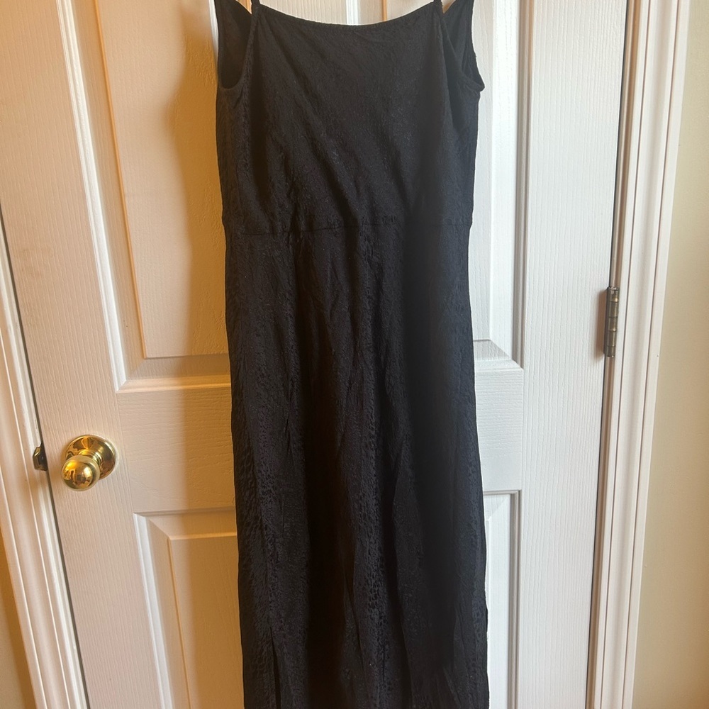 Anthropologie Black Slip Midi Dress - Picture 5 of 8